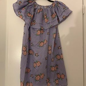 Floral line horizontal baggy dress